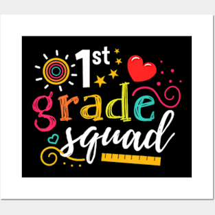 1St First Grade Squad Student Teacher Gift Back To School Posters and Art